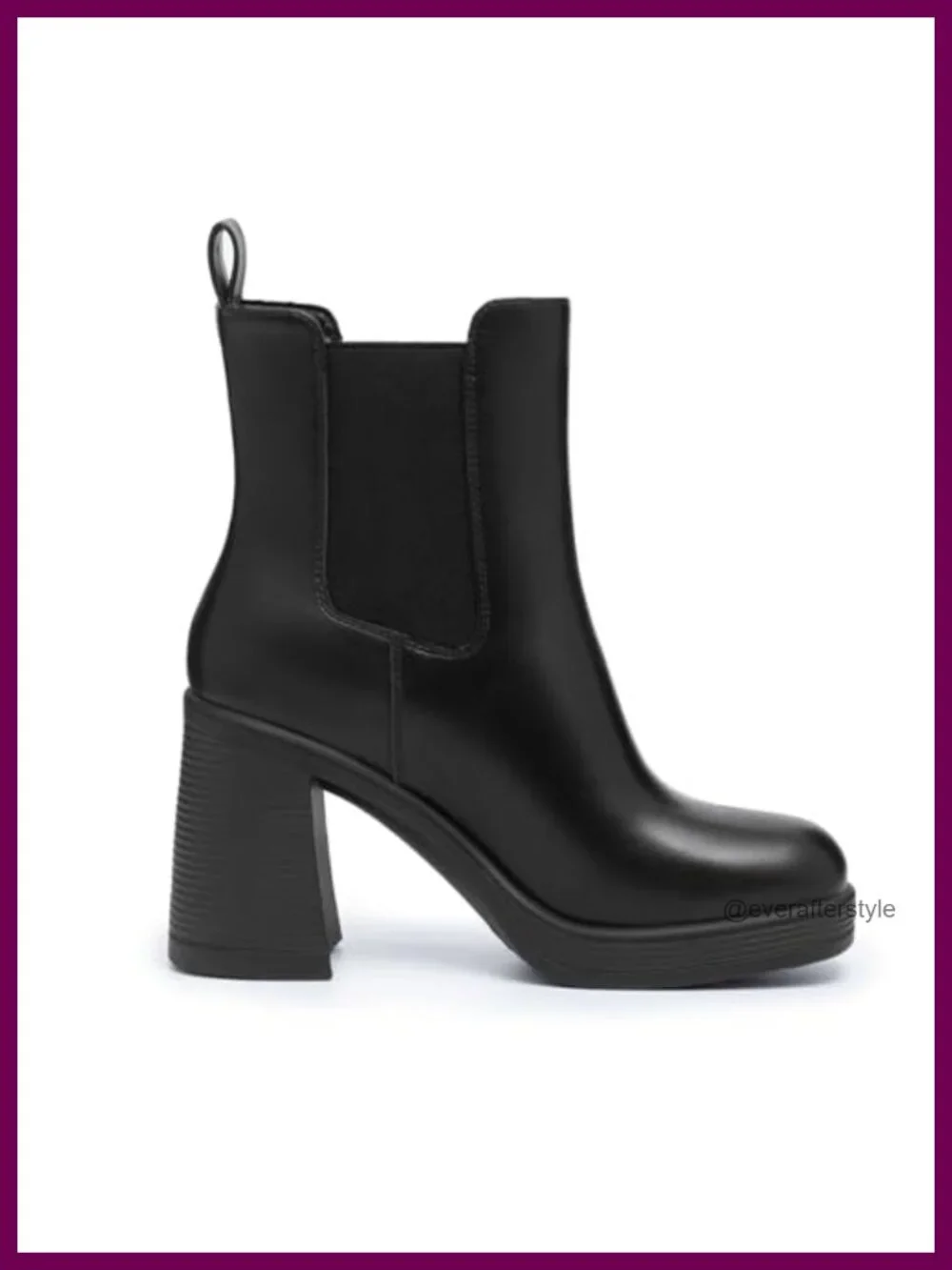 Women's Chunky Heel Platform Chelsea Ankle Boots Square Toe Slip-On